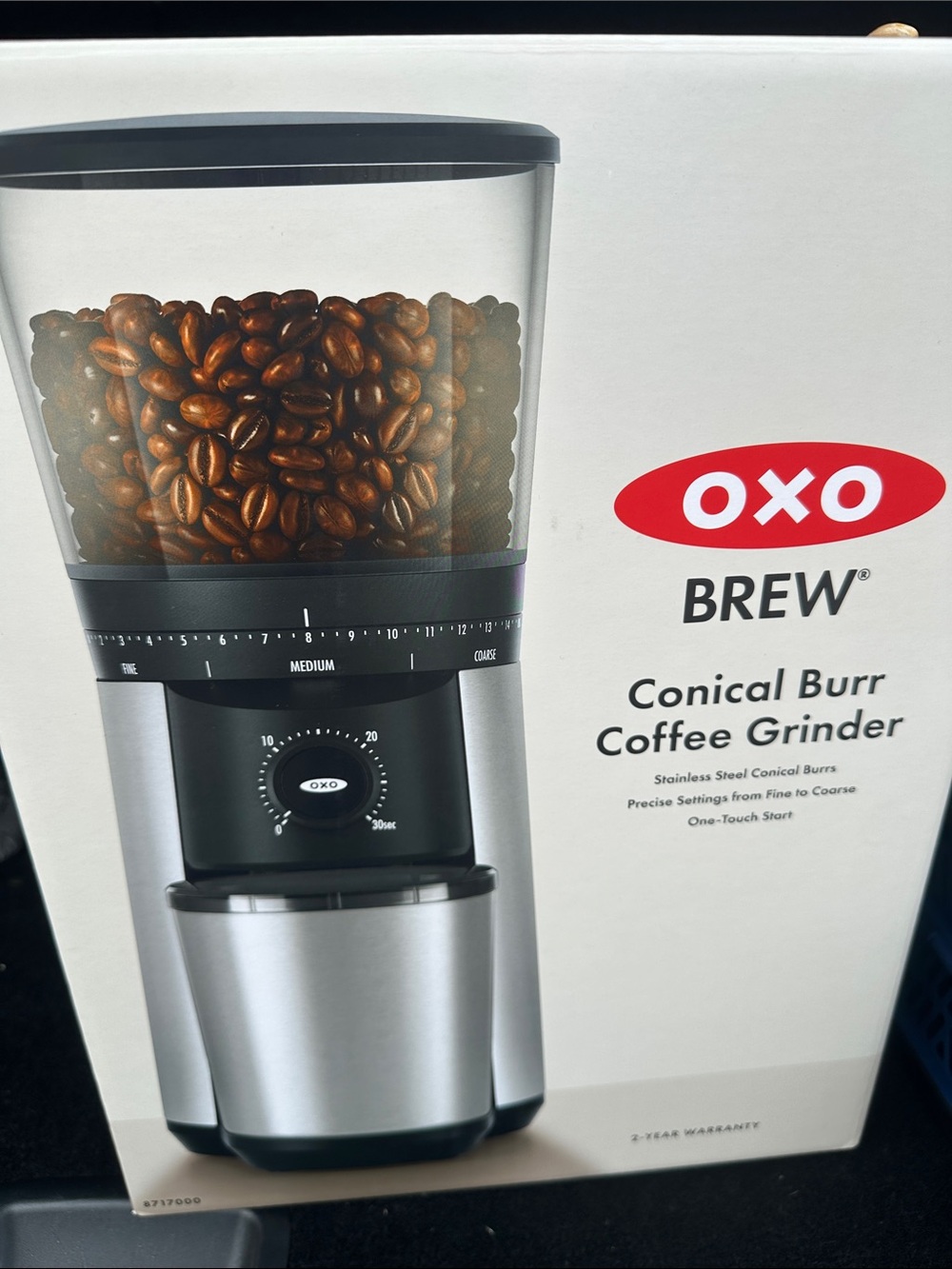 OXO Brew Conical Burr Coffee Grinder - Silver and Black